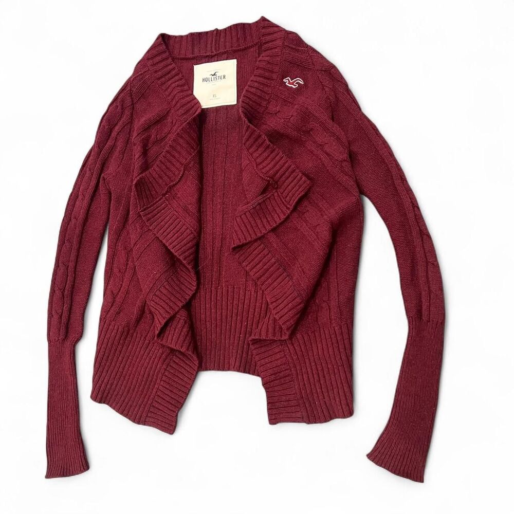 Y2K Hollister Rabbit Hair Blend Knit Preppy Cardigan Sweater